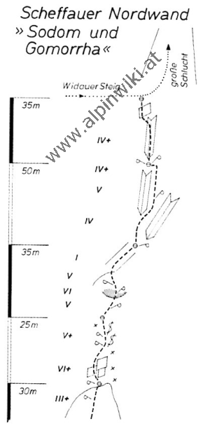 www.alpinwiki.at Scheffauer Nordwand - Sodom und Gomorrha - BST 1988-6