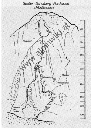 www.alpinwiki.at Spuller Schafberg Nordwand Müslimann - BST 1986-7-69
